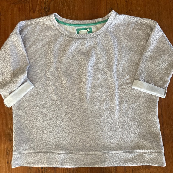 Anthropologie Lilka Sweatshirt, Textured 3/4 Sleeve Gray and White Size Large - Picture 6 of 12